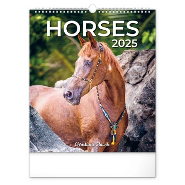 Falinaptár képes  300x340mm Horses Realsystem 2026.