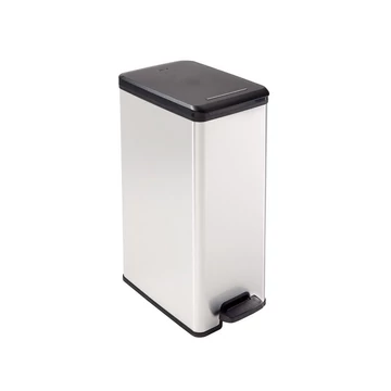 Szemetes kuka pedálos 40 literes &quot;Slim Bin&quot; Curver fekete/ezüst