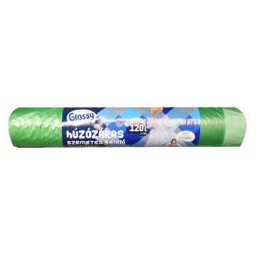 Szemeteszsák önzáró szalaggal 120 liter 70 x 105 cm 10 db/tekercs Glossy zöld