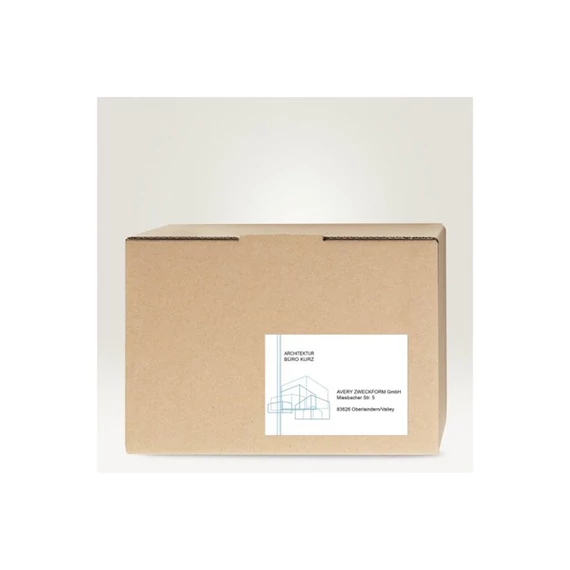 Etikett címke, 210x148mm, univerzális, 65 lap, 2 címke/lap Avery, fehér