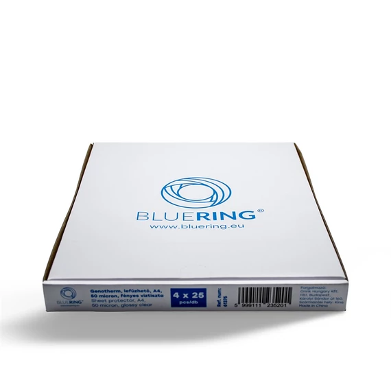Genotherm lefűzhető, A4, 50 micron fényes víztiszta Bluering® 25 db/csomag, 4 csomag/karton kínáló