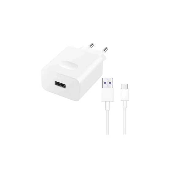 Töltő hálózati HUAWEI CP404B USB aljzat (22.5W, PD gyorstöltő + Type-C kábel) fehér